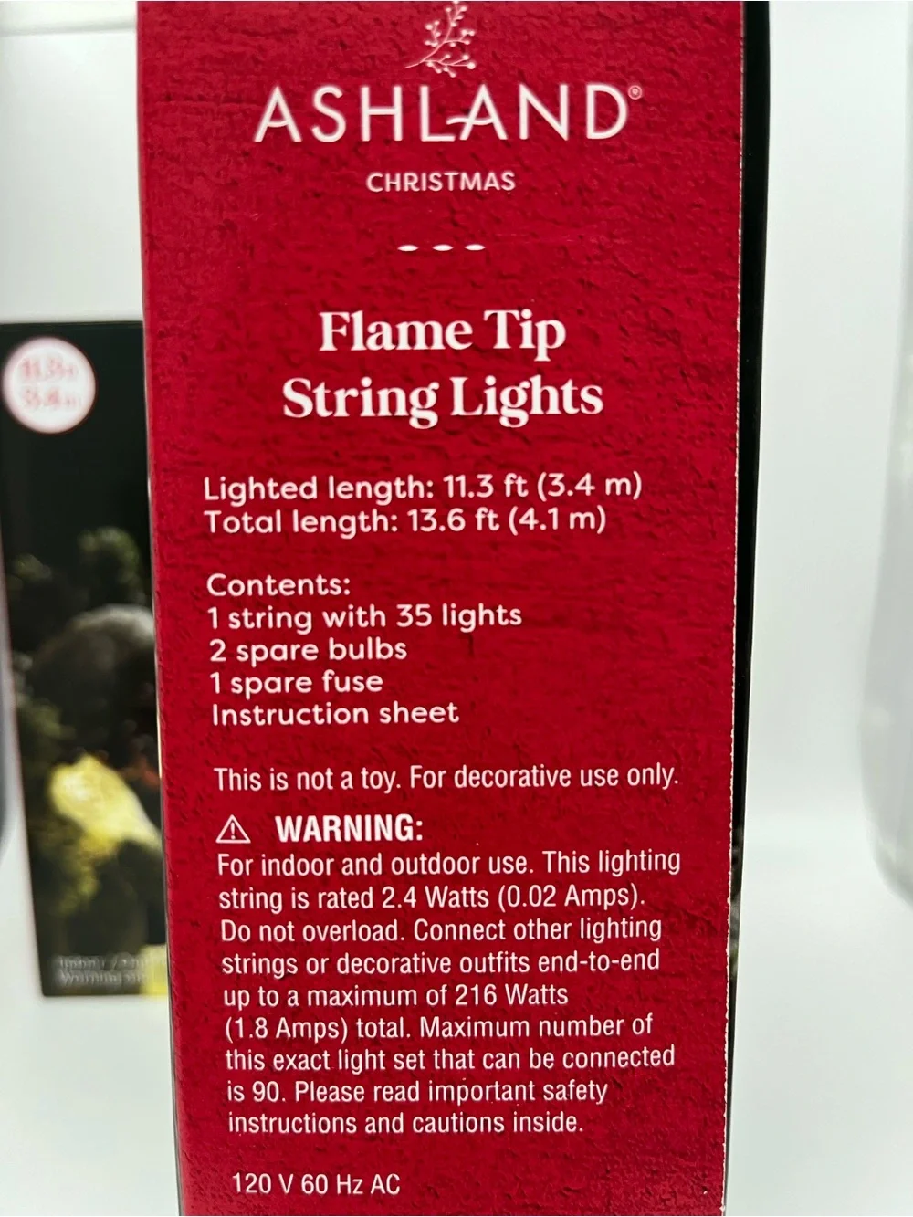 Ashland Warm White Flame Tip String Lights with Green Wire